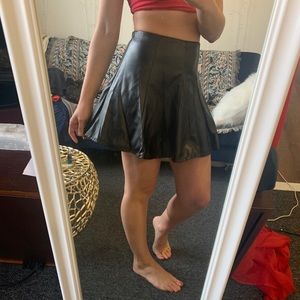 Pleather skater skirt